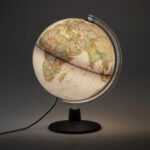 Glob 30 cm cu meridian metalic, fizica/politica, iluminat (rom) TECNODIDATTICA - imagine 2