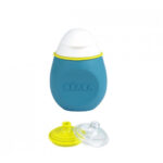 Recipient silicon pentru apa, piure, sucuri 2 in 1 albastru Beaba