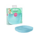 Farfurie silicon cu ventuza albastru Beaba