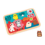 Puzzle masiv din lemn animale de companie Janod