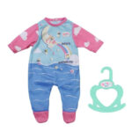 Salopeta albastru/roz pentru papausa Baby born 36cm Zapf