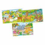 Set puzzle din lemn - Animale GOKI