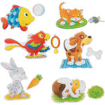 Set puzzle - Animale de companie (24 buc) Goki