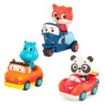 Set 3 Mini Masinute si figurine si lumina BATTAT