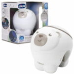 Lampa de veghe copii Urs polar, proiectie aurora boreala, sunete natura, Chicco