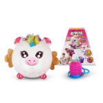 Jucarie gonflabila Unicorn alb 22 cm minge pufoasa cu pompa Biggies
