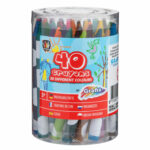 Set 40 creioane din wax in galetusa GRAFIX