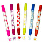 Set de carioci cu stampile - 6 culori Grafix - imagine 2