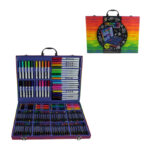 Set desen 124 piese cu creioane colorate, creioane cerate si carioci Grafix