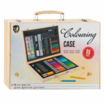 Trusa arta - Colouring Case, Cutie de lemn, 86 piese Grafix
