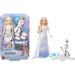 Set Disney Frozen Papusa Elsa & Olaf , Nisip Modelabil Si 4 Stampe Mattel