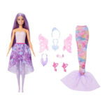 Papusa Barbie Fantasy Fashion cu Accesorii, Coada De Sirena, Aripi De Zana si Coliere Mattel — изображение 2