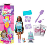 Set de joc Barbie Party Birthday Series Doll & Accesori, Stele De Petrecere, cu 10 Surprize Mattel