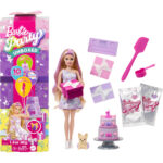 Set de joc Barbie Party Birthday Series Doll & Accesorii, Ziua De Nastere, cu 10 Surprize Mattel