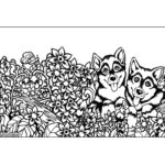 Mapa cu  Pictura pe Velvet Caini Colorvelvet