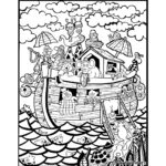 Pictura pe Velvet 21x29,7 cm Arca lui Noe Colorvelvet