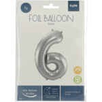 Balon Folie 86cm Argintiu Cifra 6 Folat — изображение 2