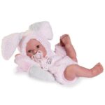 Papusa Nou-nascut Erika in costum Iepuras 42 cm Antonio Juan - imagine 2