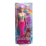 Papusa sirena cu par mov si coada roz Dreamtopia Barbie MATTEL — изображение 2