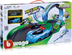 Set de joaca seria GoGears-Politia in urmarire (trak cu 1 banda, 2 masini) Bburago