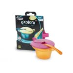 Castron cu lingurita si capac (4+) (verde+albastru) Tommee Tippee