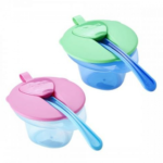 Castron cu lingurita si capac (4+) (verde+albastru) Tommee Tippee - imagine 2