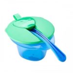 Castron cu lingurita si capac (4+) (verde+albastru) Tommee Tippee - imagine 3