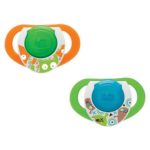 CHICCO suzeta cu inel, latex Luminiscenta 12M+/2buc