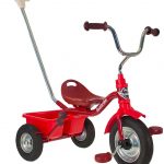 Bicicleta 3 roti cu maner detasabil + cos spate rosu/viseniu Italtrike