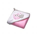 Prosop din veliur cu capota 100*100 Roz BabyOno