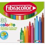 Carioci 36 culori lavabile Fibracolor