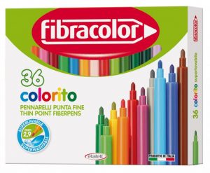 Carioci 36 culori lavabile Fibracolor