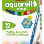 Creioane color 12 culori Aquarello Fibracolor
