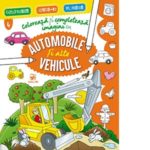 Coloreaza si completeaza imaginea cu AUTOMOBILE si VEHICULE. ARC