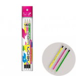 Set creion cu radiera ascutit Neon Way 3 buc HB