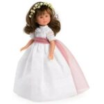 Papusa Celia bruneta rochie alba ASIVIL