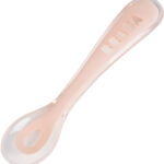 Lingurita din silicon moale pentru hranire individuala roz BEABA