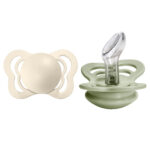 Suzete din silicon Bibs Couture (6-18 luni) culoarea Ivory si Sage - imagine 2