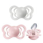 Suzete din silicon Bibs Couture (0-6 luni) culoarea Haze si Blossom