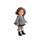 Papusa Bella 45 cm in Rochie cu patratele negru/alb Antonio Juan