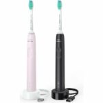Philips Sonicare Seria 3100 Set Periute de dinti sonica electrica neagra + roz