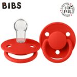 Suzeta din silicon Bibs De Lux (0-36 luni) culoarea Candy Apple