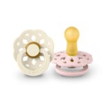 Suzete din latex Bibs Boheme (0-6 luni) culoarea Ivory si Blossom