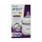 Avent Natural Biberon din plastic cu tetina din silicon 125ml 0m+