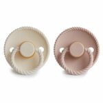 Suzete din latex Frigg Rope (6-18 luni) culoarea Blush si Cream
