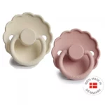 Suzete din latex Frigg Daisy (6-18 luni) culoarea Blush si Cream