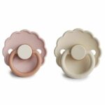 Suzete din latex Frigg Daisy (6-18 luni) culoarea Biscuit si Cream