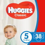 Scutece pentru copii "Huggies Classic Jumbo Pack" 5 (11-25 kg), 38 scutece/pachet