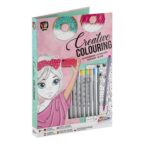 Carte de colorat cu 8 pixuri Grafix