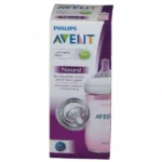 Philips Avent Natural Biberon din plastic cu tetina din silicon Pink 260ml 1m+ SCF034/17